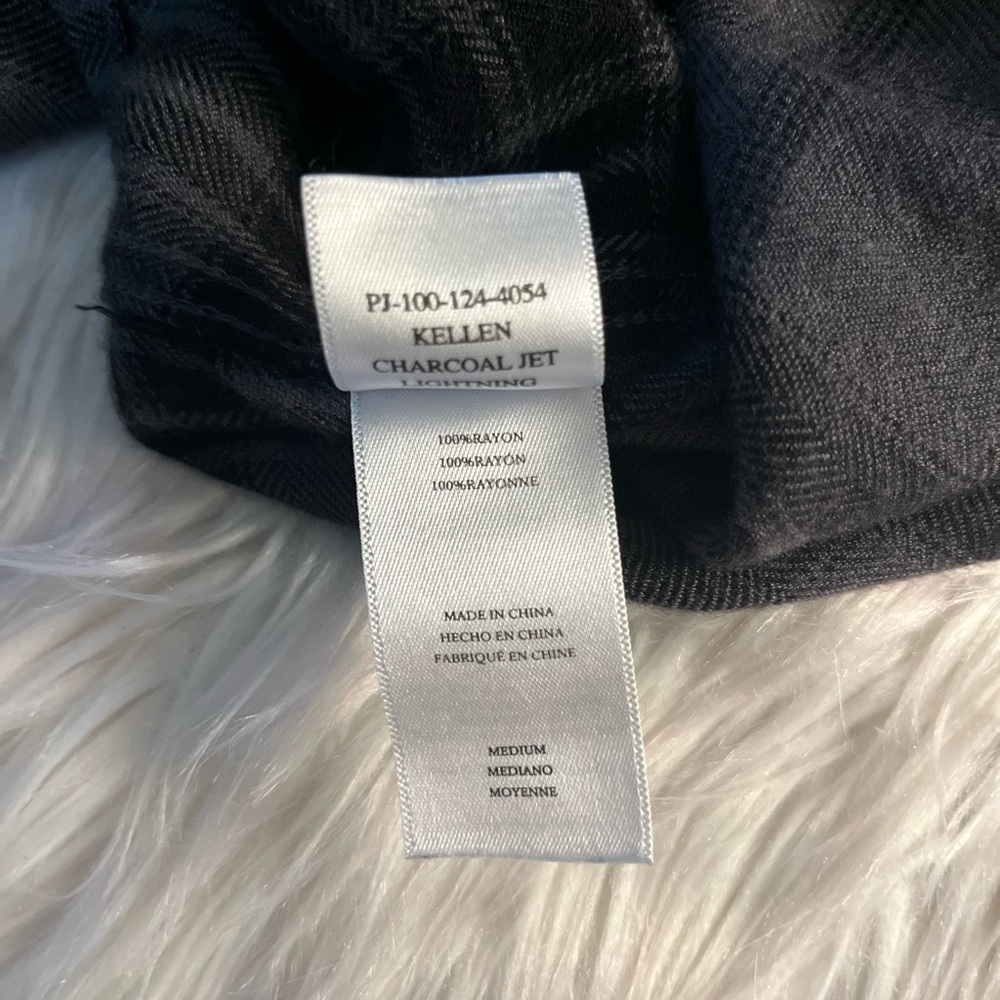 Rails Kellen Charcoal Jet Lightning cropped flannel lounge shirt - Picture 9 of 14